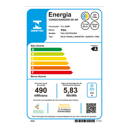 Ar Condicionado Split Inverter Quente e Frio 12000BTUs com Wifi 220V TPRO 2.0 TCL