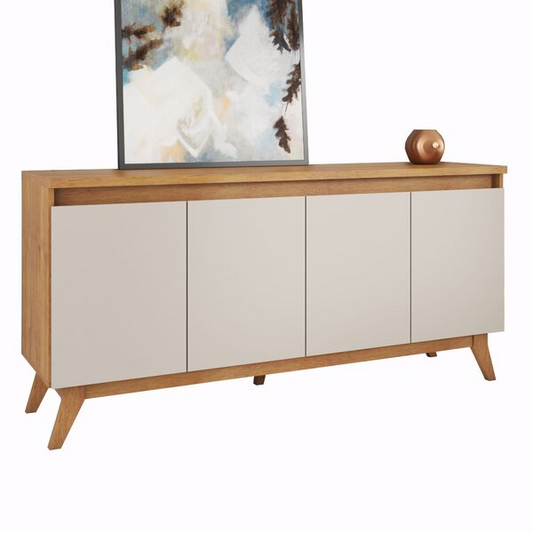 Buffet Aparador 4 Portas Mdp/mdf Mel Off White 156cm Eifel Mel/off White