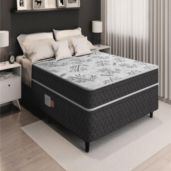 Cama Box Conjugada Ortopedica De Espuma Casal Lucas Home Unique 138 cm