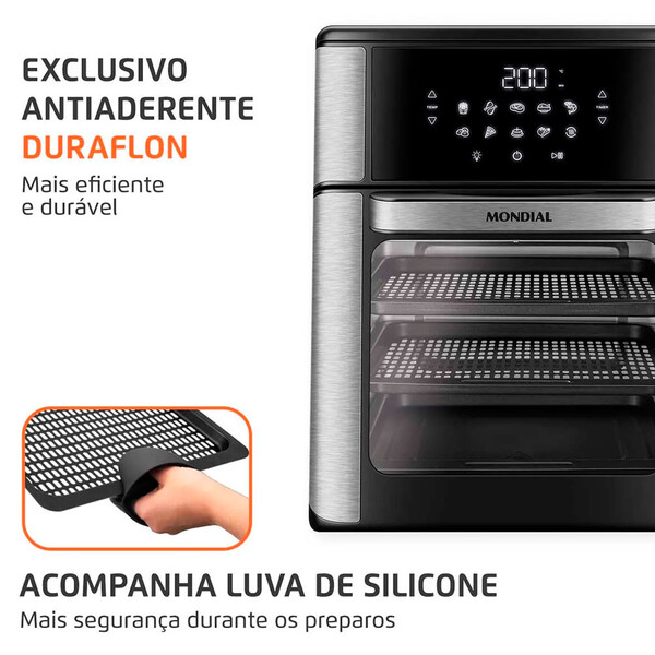 Fritadeira Air Fryer Forno Oven 12l Mondial Afon-12l-bi 2000w 220v