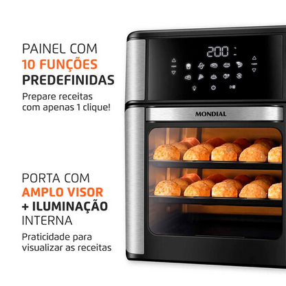 Fritadeira Air Fryer Forno Oven 12l Mondial Afon-12l-bi 2000w 220v